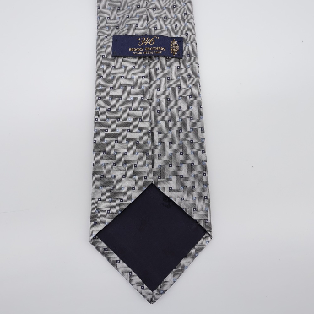 Brooks Brothers‎ Tie Basketweave Silk Necktie Grey N/A Mens OS - Picture 2 of 5